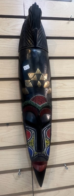 Tall Cylindrical African Mask