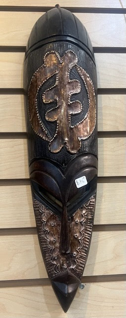 Oval African Mask with Geometric Patterns